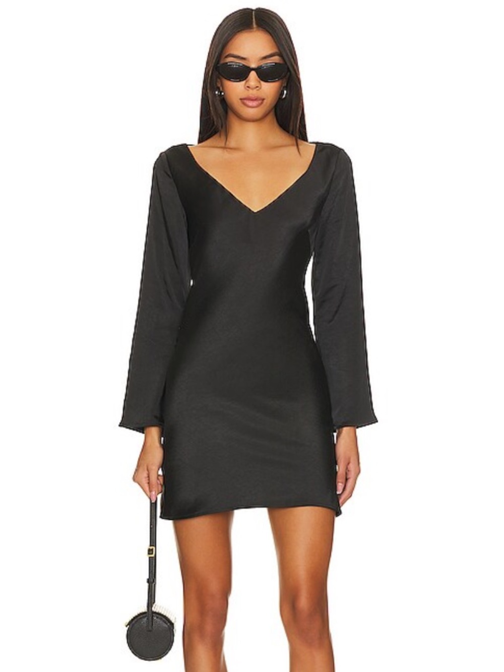 LNA Lily Silky Dress in Black - Picture 2 of 5